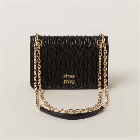 miu miu matelassé nappa leather mini bag|Black Matelassé Nappa Leather Mini.